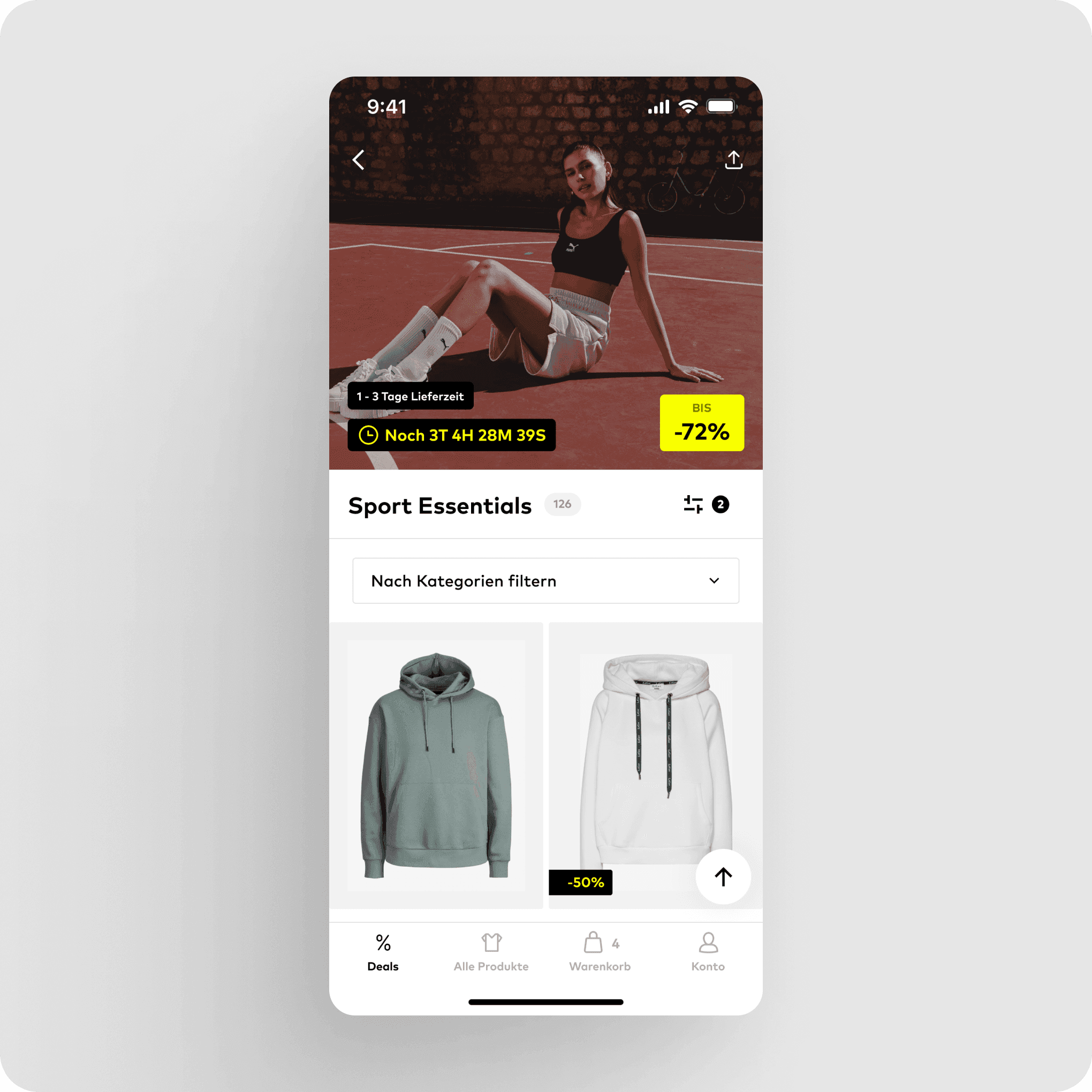 Illustration About You Outlet App - Deal Übersicht