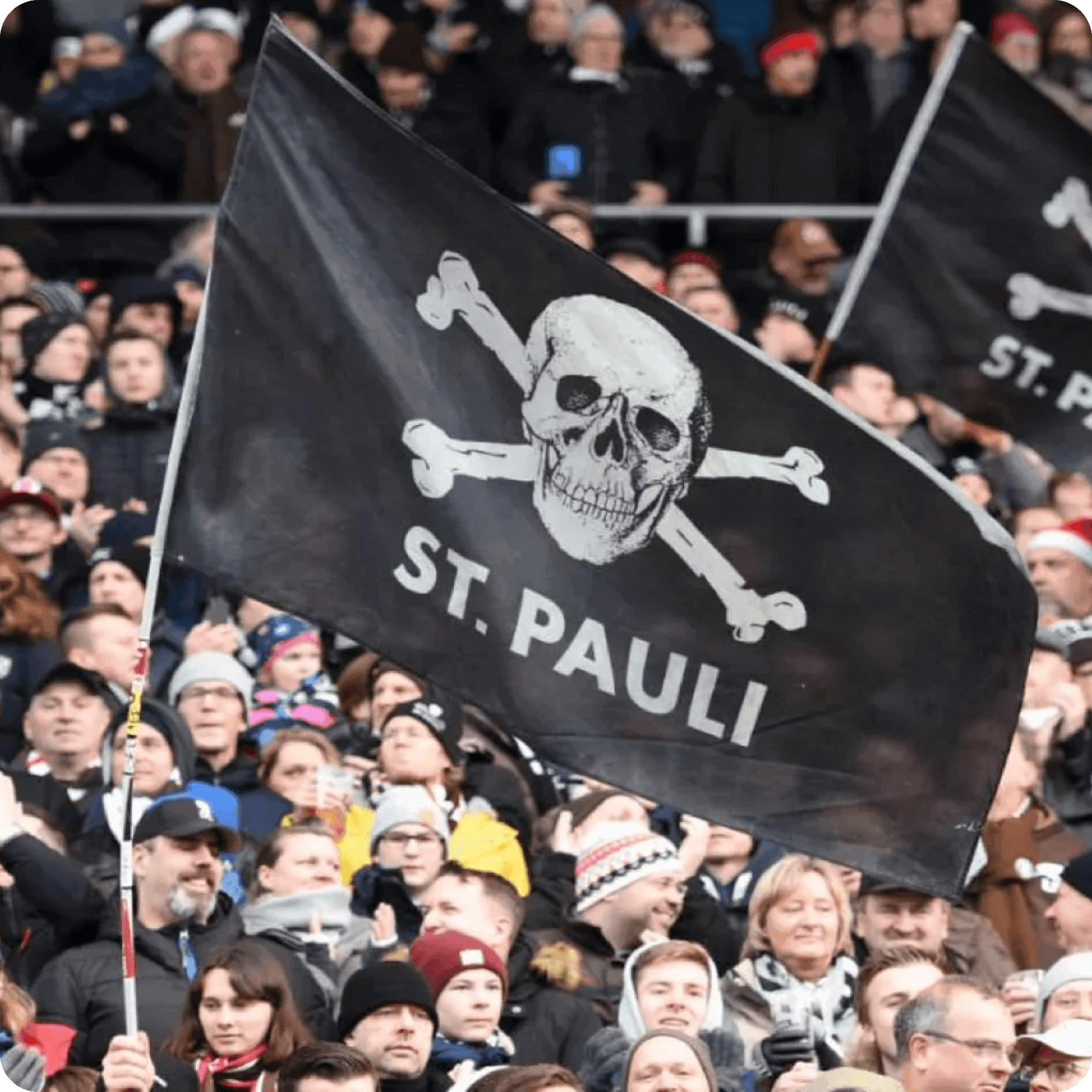 Fahne mit Logo des FC St Pauli