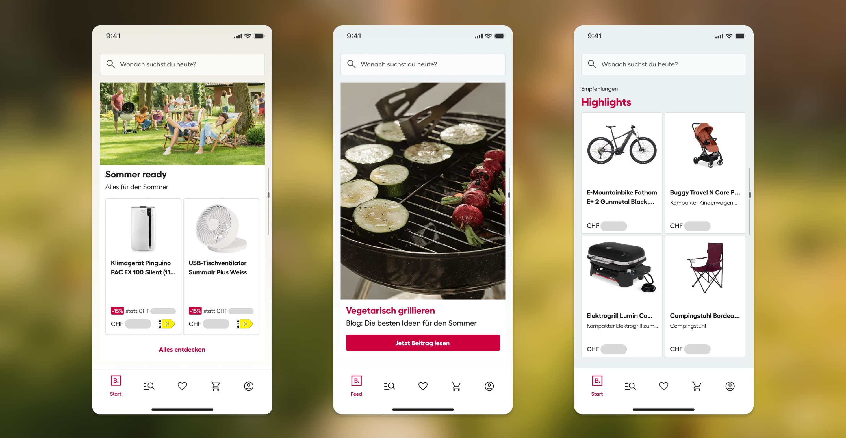brack app - homefeed details