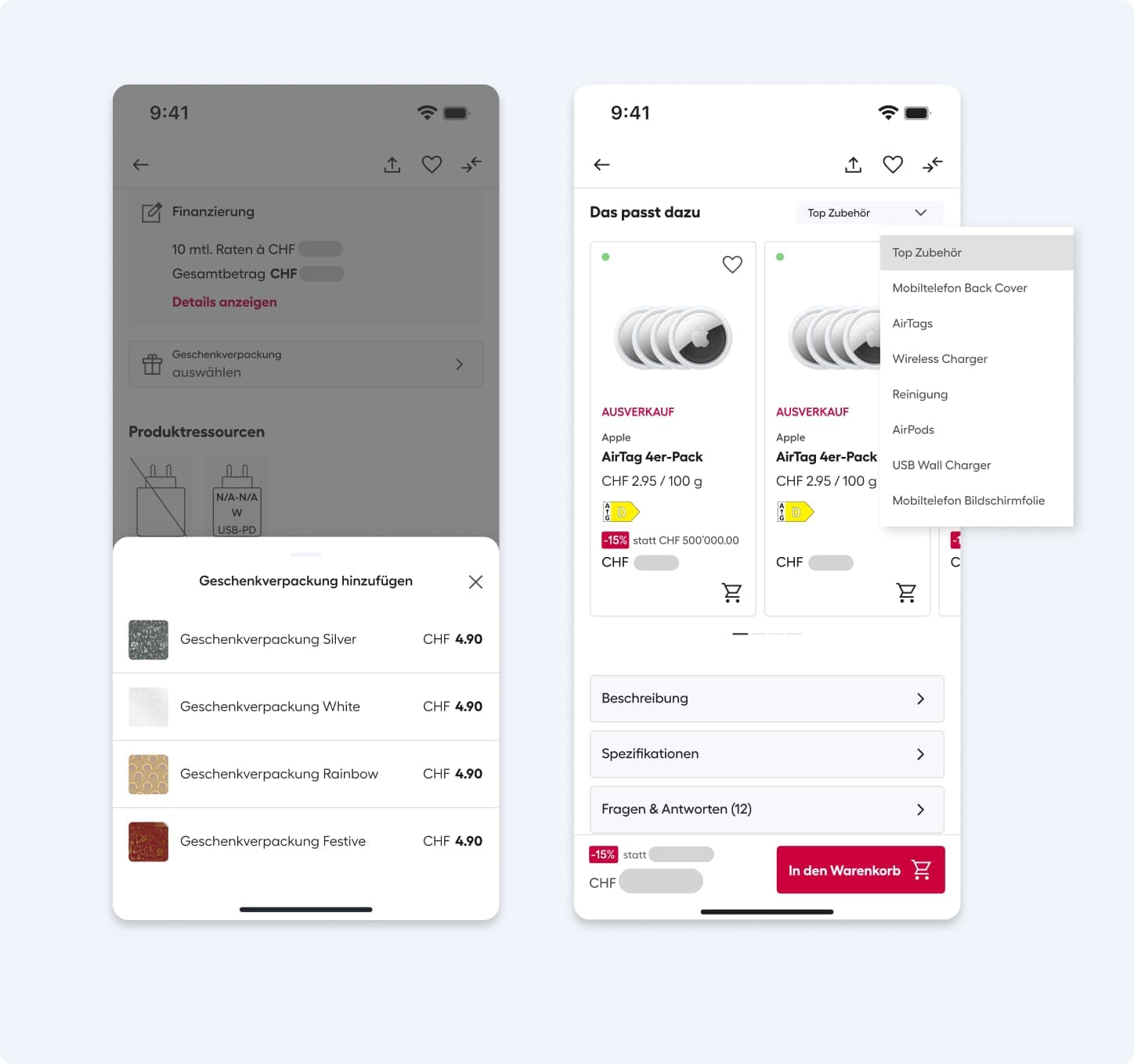 Brack-App – Produktdetailansicht