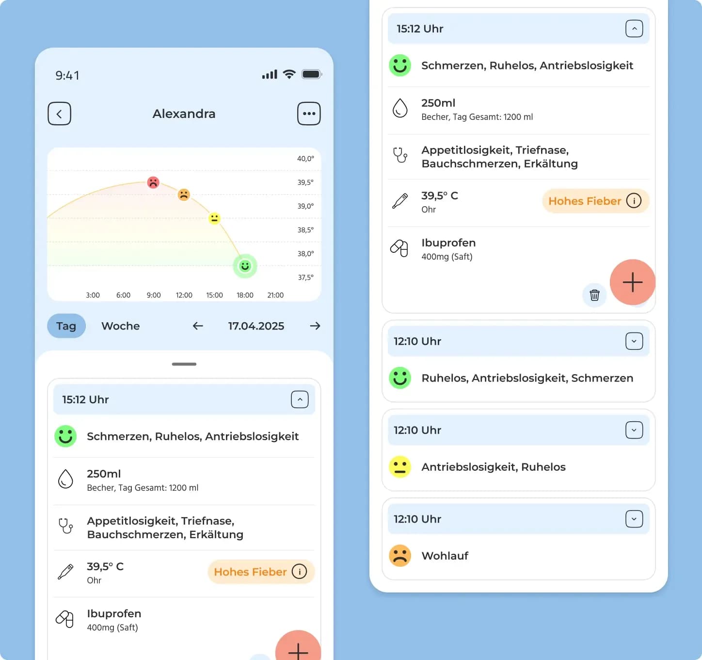 KidsDoc-App – Fieberkurve